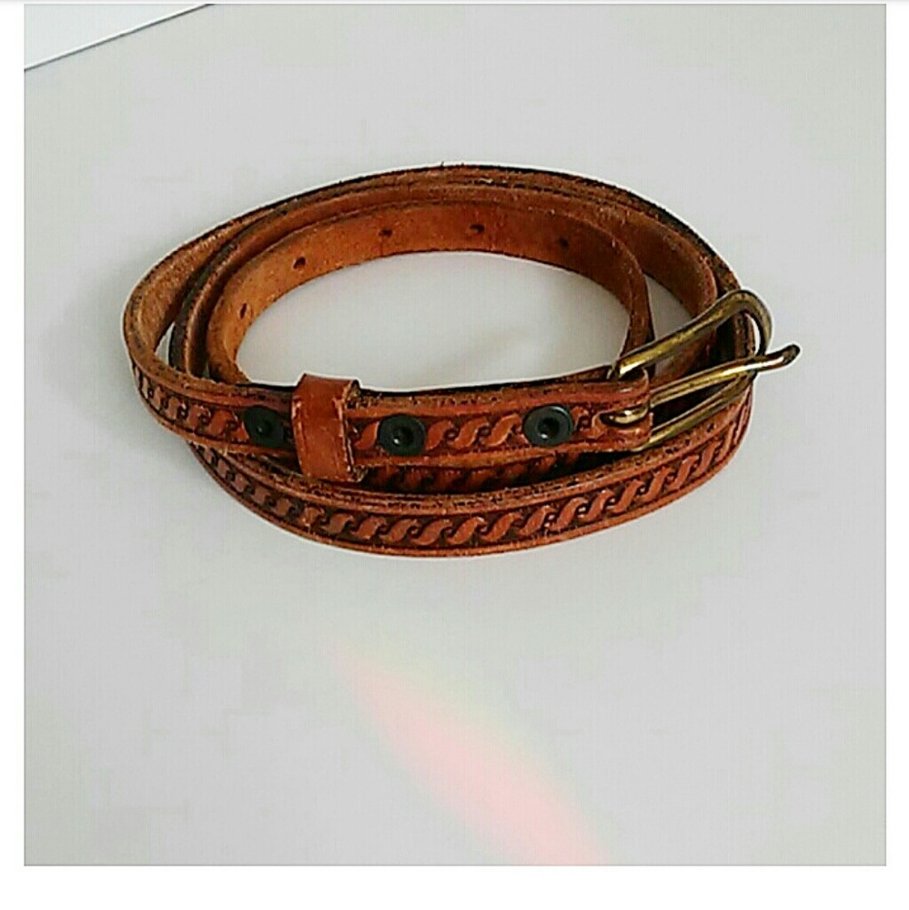 FULL GRAIN COWHIDE SKINNY BROWN LEATHER …